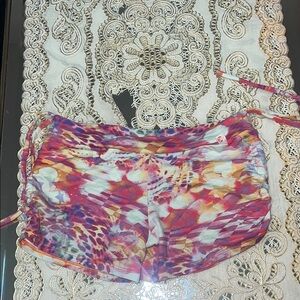 Shakti Activewear spandex shorts with psychedelic pattern
